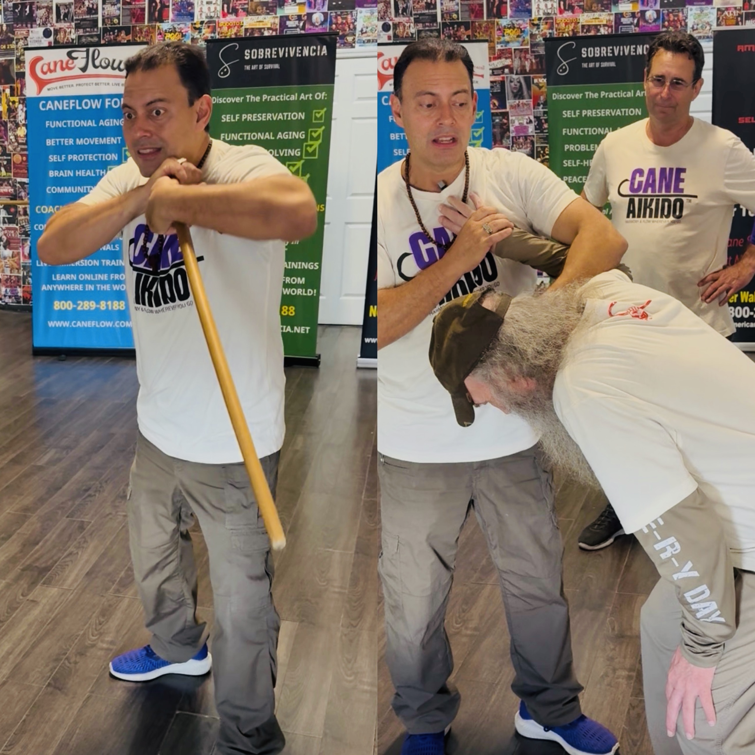 Joe Robaina Cane Aikido Applies 2nd Principle with Cane and Empty Hand